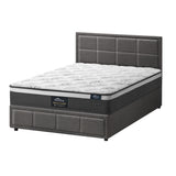 Oikiture Bed Frame With Mattress Set King Single Gas Lift Grey BOSS