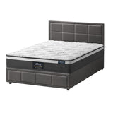 Oikiture Bed Frame With Mattress Set King Single Gas Lift Grey BOSS - Extra Image