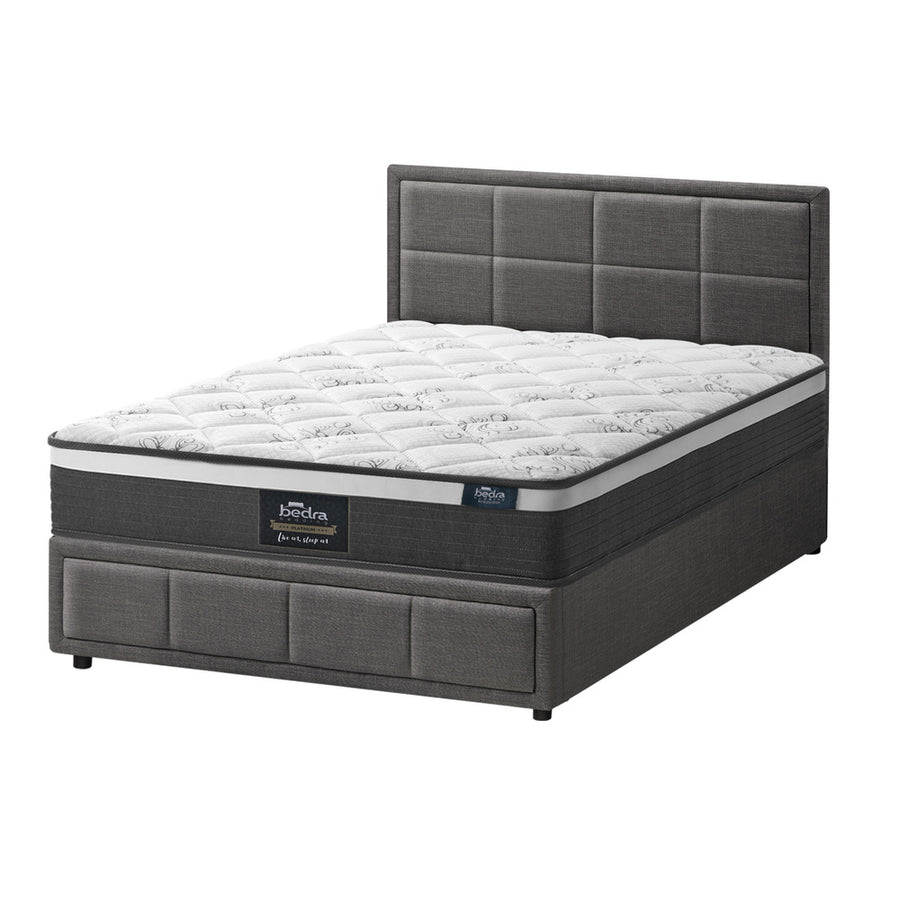 Oikiture Bed Frame With Mattress Set King Single Gas Lift Grey BOSS, image 9