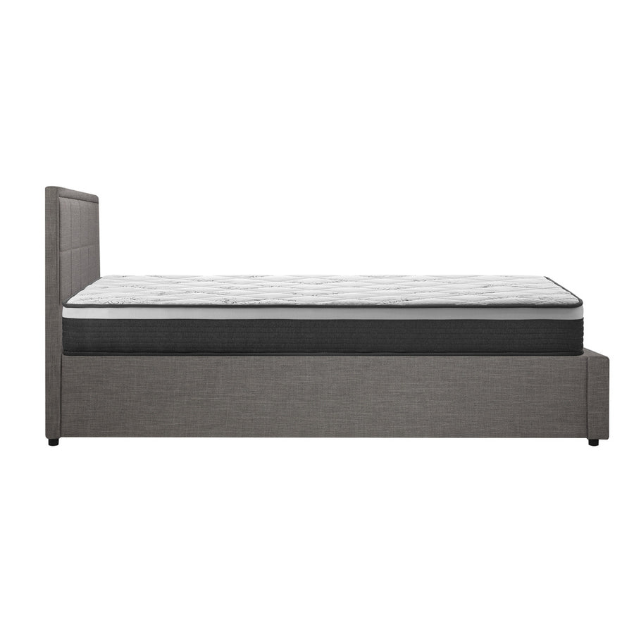 Oikiture Bed Frame With Mattress Set King Single Gas Lift Grey BOSS, image 5