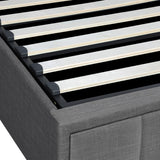 Oikiture Bed Frame With Mattress Set Queen Size Gas Lift Grey BOSS