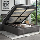 Oikiture Bed Frame With Mattress Set Queen Size Gas Lift Grey BOSS