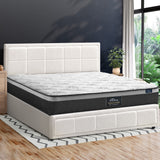 Oikiture Bed Frame With Mattress Set Double Size Gas Lift White BOSS - 45-Degree Angle