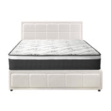 Oikiture Bed Frame With Mattress Set Double Size Gas Lift White BOSS - Top-Down View