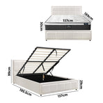 Oikiture Bed Frame With Mattress Set Double Size Gas Lift White BOSS