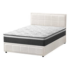 Oikiture Bed Frame With Mattress Set Double Size Gas Lift White BOSS