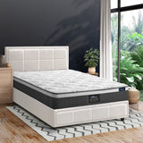Oikiture Bed Frame With Mattress Set King Single Gas Lift White BOSS - Close-Up Angle
