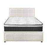 Oikiture Bed Frame With Mattress Set King Single Gas Lift White BOSS