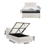 Oikiture Bed Frame With Mattress Set King Single Gas Lift White BOSS - Top-Down View