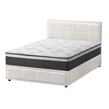 Oikiture Bed Frame With Mattress Set King Single Gas Lift White BOSS
