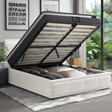 Oikiture Bed Frame With Mattress Set King Single Gas Lift White BOSS - Extra Image