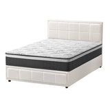 Oikiture Bed Frame With Mattress Set Queen Size Gas Lift White BOSS