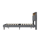 Oikiture Bed Frame with LED Storage Bedhead Double Size NOVI