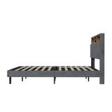 Oikiture Bed Frame with LED Storage Bedhead King Size NOVI