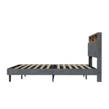 Oikiture Bed Frame with LED Storage Bedhead King Size NOVI - Front View
