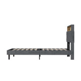 Oikiture Bed Frame with LED Storage Bedhead King Single Size NOVI