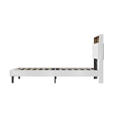 Oikiture Bed Frame King Single Size with LED Storage Bedhead White - Extra Image