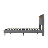 Oikiture Bed Frame with LED Storage Bedhead Queen Size NOVI - Top-Down View