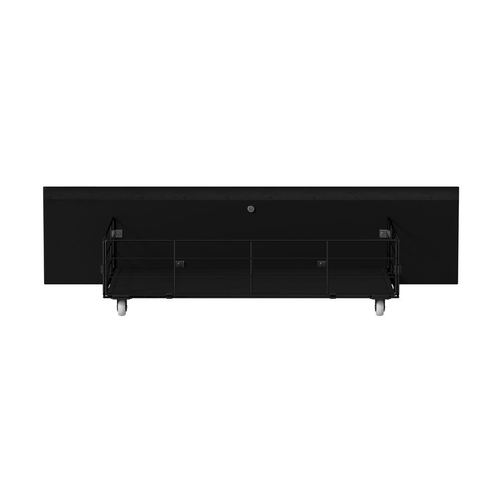 Oikiture 4x Trundle Drawers for Bed Frame with Wheels Metal Black