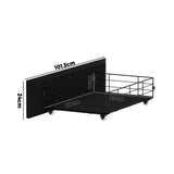 Oikiture 4x Trundle Drawers for Bed Frame with Wheels Metal Black - Front View