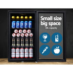 Devanti 98L Bar Fridge Glass Door Mini Fridges Freezer Black, image 3