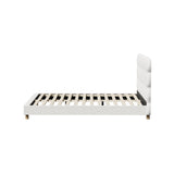 Oikiture Bed Frame Double Tufted Bedhead Boucle Fabric White - Extra Image
