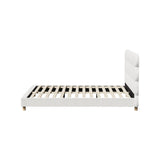 Oikiture Bed Frame Queen Tufted Bedhead Boucle Fabric White