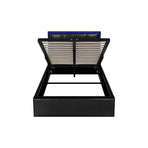 Oikiture Bed Frame King Single RGB LED Gas Lift Storage Base Leather