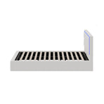 Oikiture Bed Frame King Single RGB LED Gas Lift Storage Base White Boucle