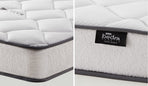 Oikiture Bed Frame with Mattress Single Size Pink Velvet, image 5