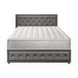 Oikiture Bed Frame with Mattress King Size Gas Lift Grey Fabric - Extra Image