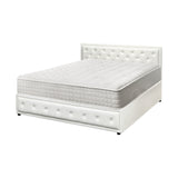 Oikiture Bed Frame with Mattress King Size Gas Lift White - 45-Degree Angle