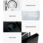 Devanti 95L black bar fridge with chiller compartment, reversible door