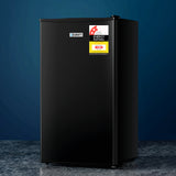 Devanti 95L Bar Fridge Black - Close-Up Angle