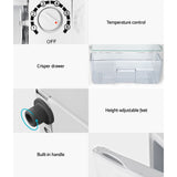 Devanti 95L Bar Fridge White - Rear View
