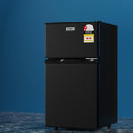 Devanti 85L black bar fridge with chiller compartment