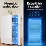 Devanti 80L Bar Fridge Mini Freezer Refrigerator White - 45-Degree Angle