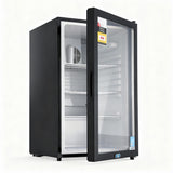 Devanti 105L Bar Fridge Glass Door Mini Fridge Countertop Cooler Black