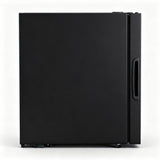 Devanti 40L Bar Fridge Glass Door Mini Fridge Countertop Cooler Black - Side View