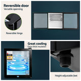 Devanti 40L Bar Fridge Glass Door Mini Fridge Countertop Cooler Black - Rear View