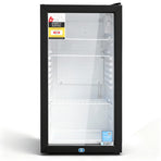 Devanti 78L Bar Fridge Glass Door Mini Fridge Countertop Cooler Black