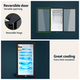 Devanti 78L Bar Fridge Glass Door Mini Fridge Countertop Cooler Black - Rear View