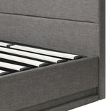 Oikiture Bed Frame with Mattress Queen Size LED Gas Lift Grey LAYZ