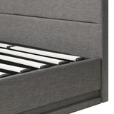 Oikiture Bed Frame with Mattress Queen Size LED Gas Lift Grey LAYZ - Top-Down View