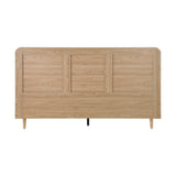 Oikiture Wooden Bed Frame King Size Rattan Headboard