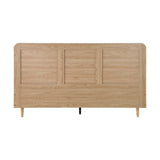 Oikiture Wooden Bed Frame King Size Rattan Headboard - Front View