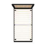 Oikiture Bed Frame King Single Real Rattan Headboard Black