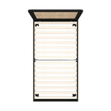 Oikiture Bed Frame King Single Real Rattan Headboard Black - Rear View