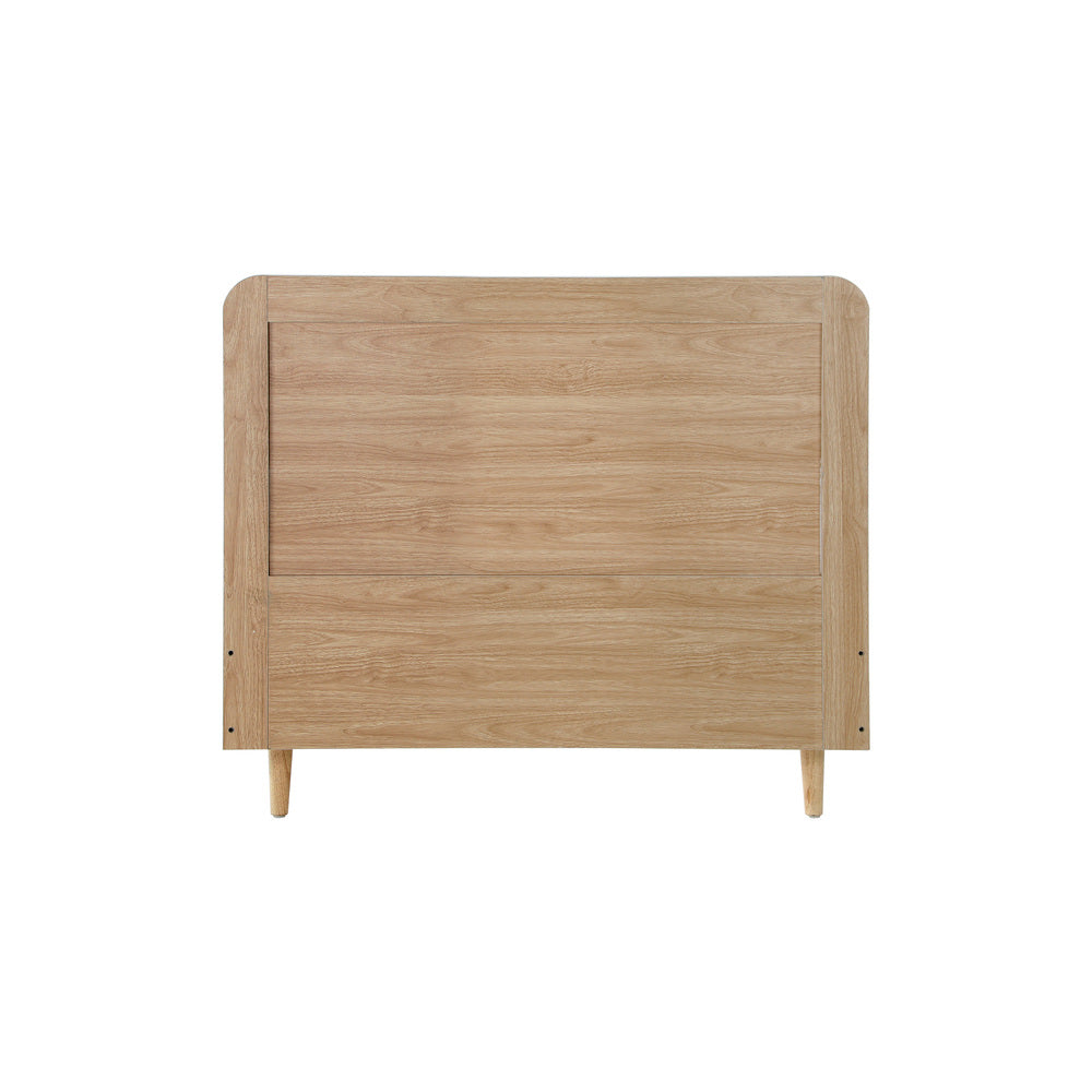 Oikiture Wooden Bed Frame King Single Rattan Headboard