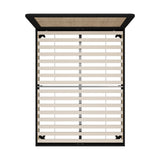 Oikiture Bed Frame Queen Size Real Rattan Headboard Black